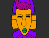 Coloring page African mask painted byKayla
