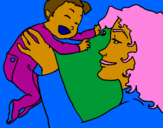 Coloring page Mother and daughter  painted byJedidah J Fechner