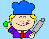 Coloring page Cook 2 painted byoma