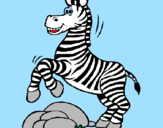 Coloring page Zebra jumping over rocks painted bytiffany
