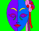 Coloring page Italian mask painted bycoulorful desighn