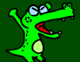 Coloring page Crocodile yelling painted byDesi