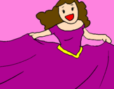 Coloring page Happy princess painted bycelina