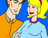 Coloring page Father and mother painted bypappaogmamma