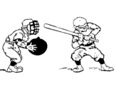 Coloring page Fielder and batter painted byiuuiyfou8yu8