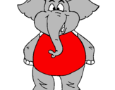 Coloring page Happy elephant painted bybig al