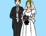 Coloring page The bride and groom III painted byNoivinhos