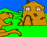 Coloring page Three little pigs 11 painted bysumer