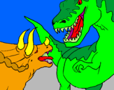 Coloring page Dinosaur fight painted byGIL ESCARRABILL
