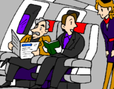 Coloring page Aeroplane passengers painted bymmm