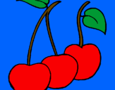 Coloring page cherries painted bymary