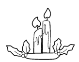 Coloring page Christmas candles painted byLucia Moreno Enguix