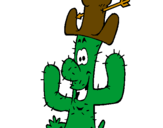 Coloring page Cactus with hat painted byTIA