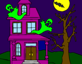 Coloring page Ghost house painted byarran