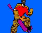 Coloring page Goaltender painted byzz