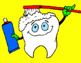 Coloring page Tooth cleaning itself painted byelle