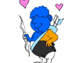 Coloring page Funny cupid painted bysome