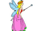 Coloring page Fairy with long hair painted byantoian