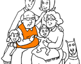 Coloring page Family  painted bydd
