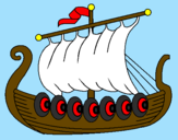 Coloring page Viking boat painted byCandie