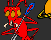 Coloring page Alien ant painted bydad