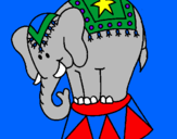 Coloring page Performing elephant painted bymary