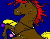 Coloring page Horse painted byMOG