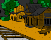 Coloring page Train station painted byWyatt