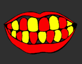 Coloring page Mouth and teeth painted bylucia