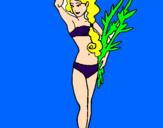 Coloring page Roman woman in bathing suit painted byachol123