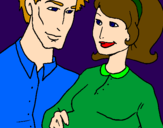 Coloring page Father and mother painted byWXJerry