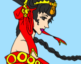 Coloring page Chinese princess painted bysyrene