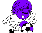 Coloring page Boy playing football painted byMartin Alonso
