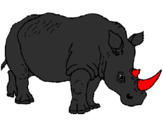 Coloring page Rhinoceros painted bybrad
