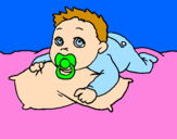Coloring page Baby playing painted byharry4717