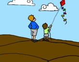 Coloring page Kite painted byanonymous