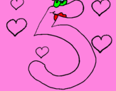 Coloring page Five painted bymoshi count