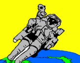 Coloring page Astronaut in space painted byvalentino