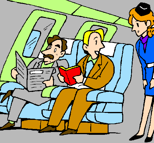 Coloring page Aeroplane passengers painted byGemma