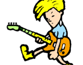 Coloring page Rocker boy painted bylily1234
