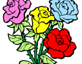 Coloring page Bunch of roses painted byTay
