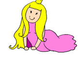 Coloring page Happy princess painted bylaura =)