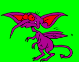 Coloring page Winged monster painted byL.J.