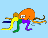 Coloring page Octopus painted by  JON