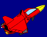 Coloring page Rocket ship painted byIKER