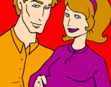 Coloring page Father and mother painted by.m,,,,,,,,,,,ssdfr4567,,,