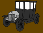 Coloring page Antique car painted byindian