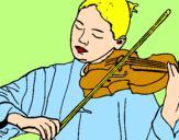 Coloring page Violinist painted byanna