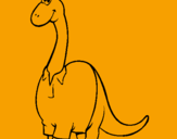 Coloring page Diplodocus with shirt painted byAJEX