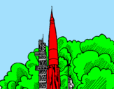 Coloring page Rocket launch painted by_iiipyloyhmgdpjhhioj hloy